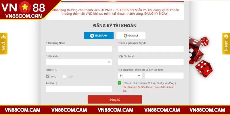Cụ thể các thao tác đăng ký VN88 cần nắm
